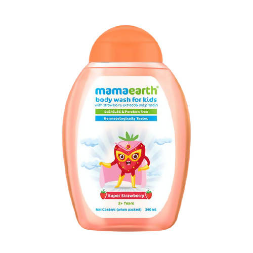 Image 1 of 300 ml for the product Mamaearth Super Strawberry Body Wash for Kids with Strawberry & Oat Protein