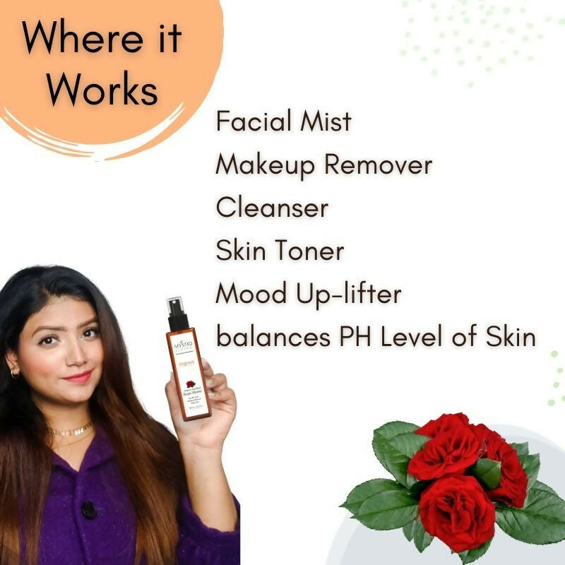 Image 6 of Mystiq Living Rose Water Pure & Natural Spray Face Toner, Gulab Jal For Skin & Hair