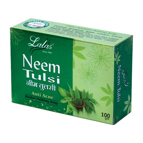 Image 1 of 100 gm / Pack of 1 for the product Lalas Neem Tulsi Anti Acne Herbal Bathing Soap
