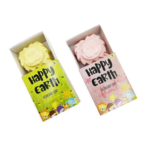 Image 1 of Cuddle Care Happy Earth Vegan Baby Soap for Infants- Pink & Yellow