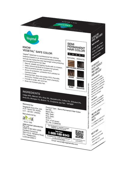 Image 2 of Vegetal Safe Color, Hair Color - Soft Black (Black)