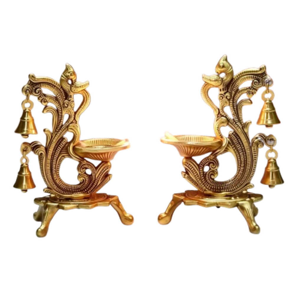 Image 1 of Default Title for the product Saudeep India Oxidized Metal Diya for Puja