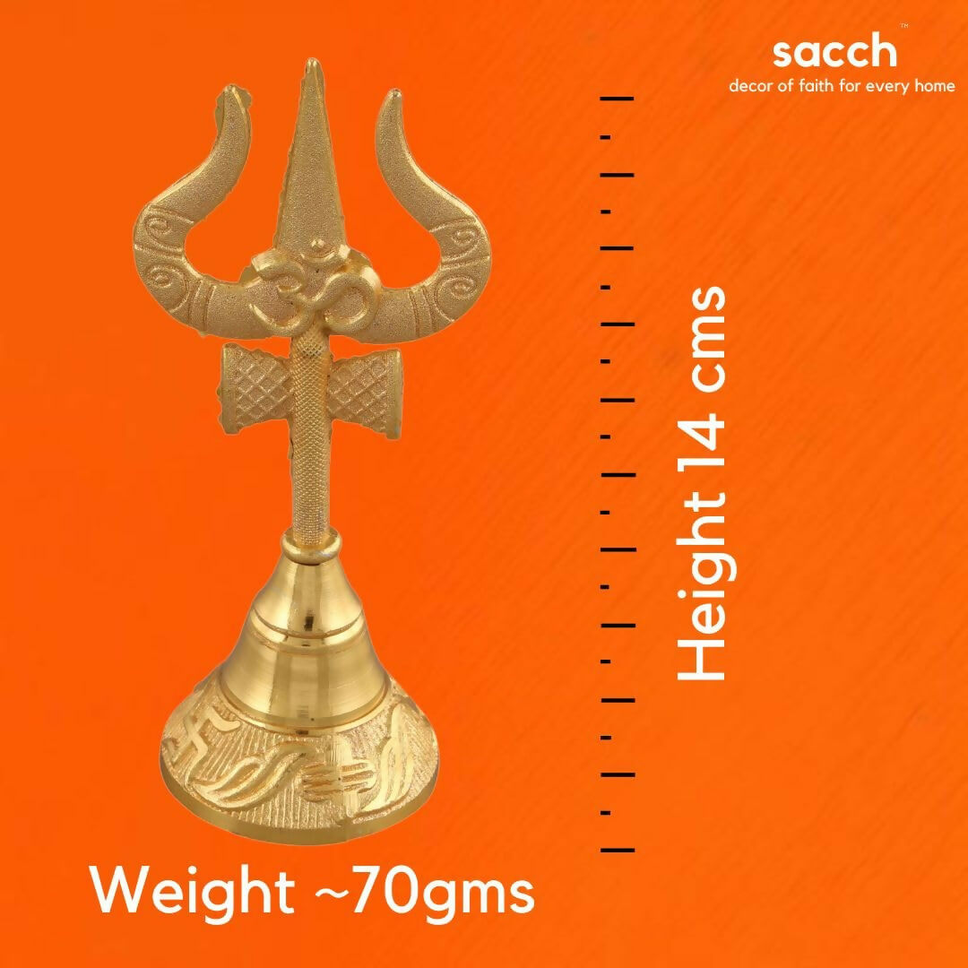 Image 5 of Sacch Trishul Pooja Bell For Temple & Prayer Room
