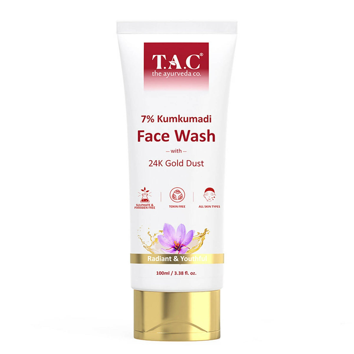 Image 1 of 100 ml for the product TAC - The Ayurveda Co. 7% Kumkumadi Face Wash for Glowing Skin