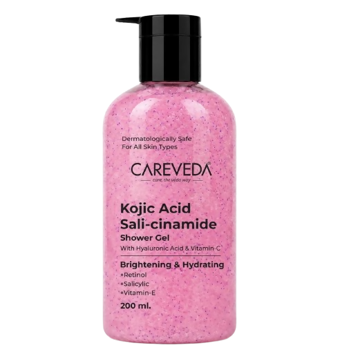 Image 1 of 200 ml / Pack of 1 for the product CareVeda Advanced Ayurvedic Formula Brightening & Hydrating Kojic Acid Sali-cinamide Shower Gel