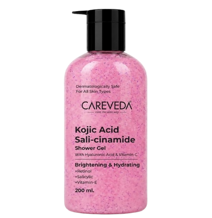 Image 1 of 200 ml / Pack of 1 for the product CareVeda Advanced Ayurvedic Formula Brightening & Hydrating Kojic Acid Sali-cinamide Shower Gel