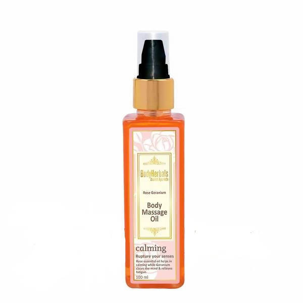 Image 1 of 100 ml / Pack of 1 for the product Bodyherbals Calming Rose & Geranium Body Massage Oil