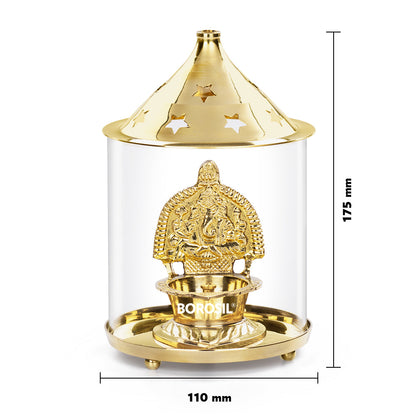 Image 7 of My Borosil Shree Ganapti Diya Brass, Large