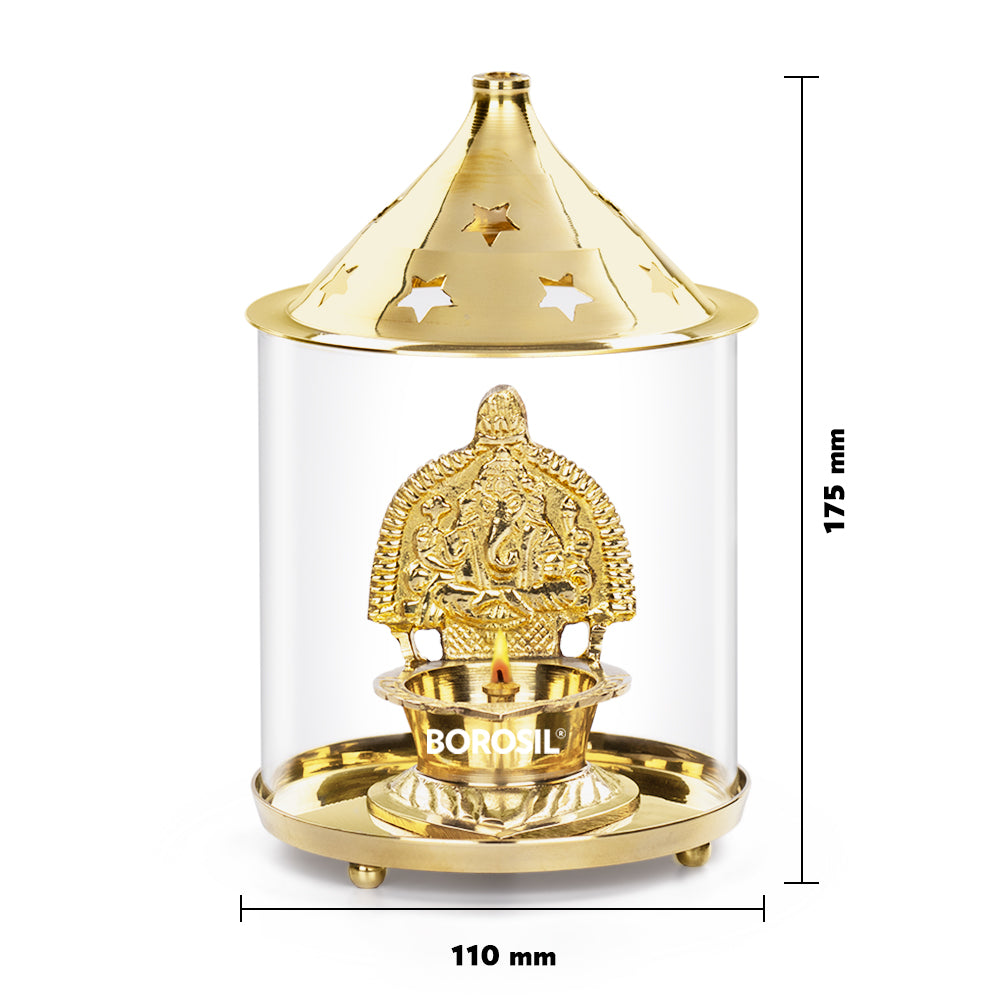Image 8 of My Borosil Shree Ganapti Diya Brass, Large