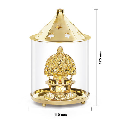Image 8 of My Borosil Shree Ganapti Diya Brass, Large