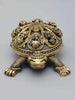 Image 1 of Ishwar Arts 6" Vastu Small Tortoise with Ashtalakshmi and Yantra on Top Superfine Brass Statue
