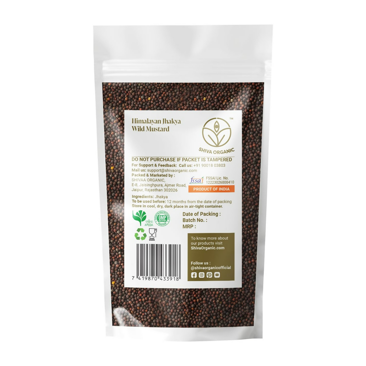 Image 2 of Shiva Organic Himalayan jakhiya seeds pahadi (Wild Mustard) Black Jakhya Seeds
