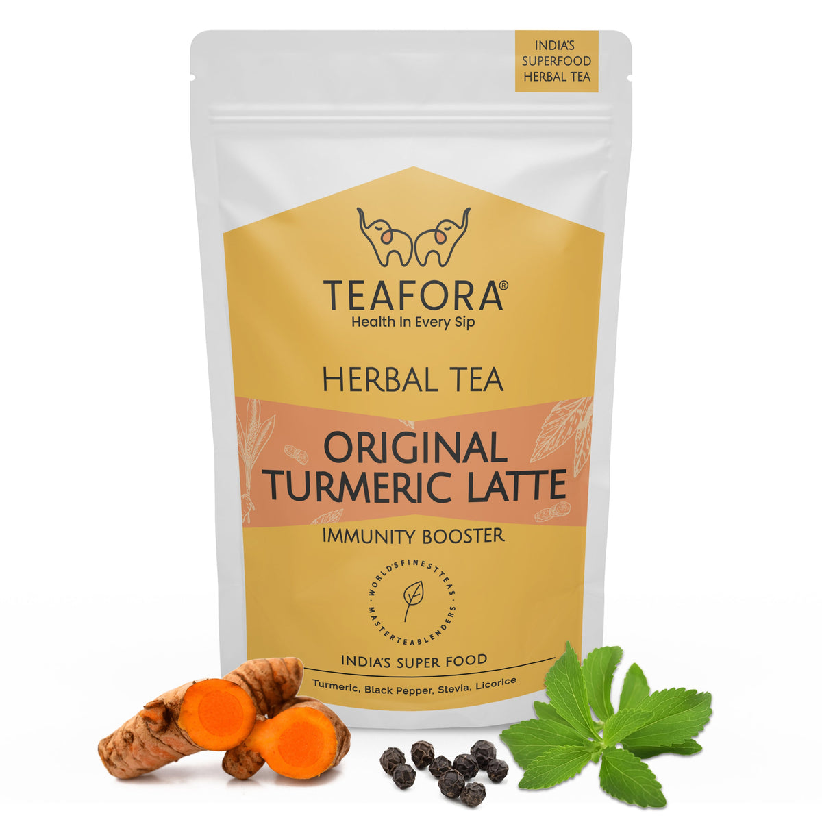 Image 1 of TEAFORA Original Turmeric Latte | Golden Milk Powder | Authentic Indian Remedy | Reduces Inflammation & Supports Immunity | 100% NATURAL INGREDIENTS
