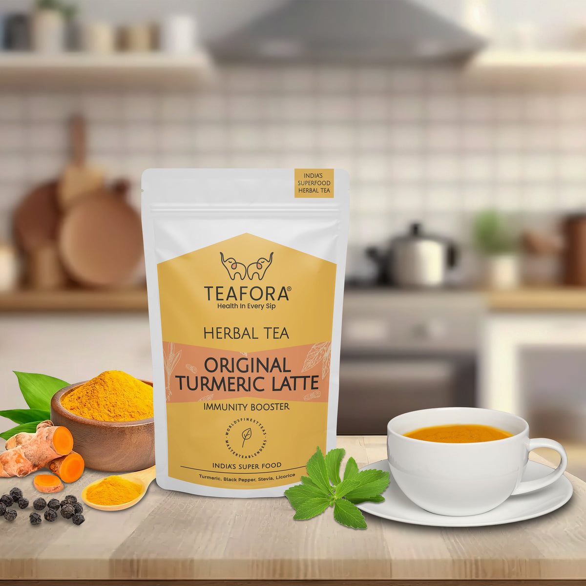 Image 2 of TEAFORA Original Turmeric Latte | Golden Milk Powder | Authentic Indian Remedy | Reduces Inflammation & Supports Immunity | 100% NATURAL INGREDIENTS