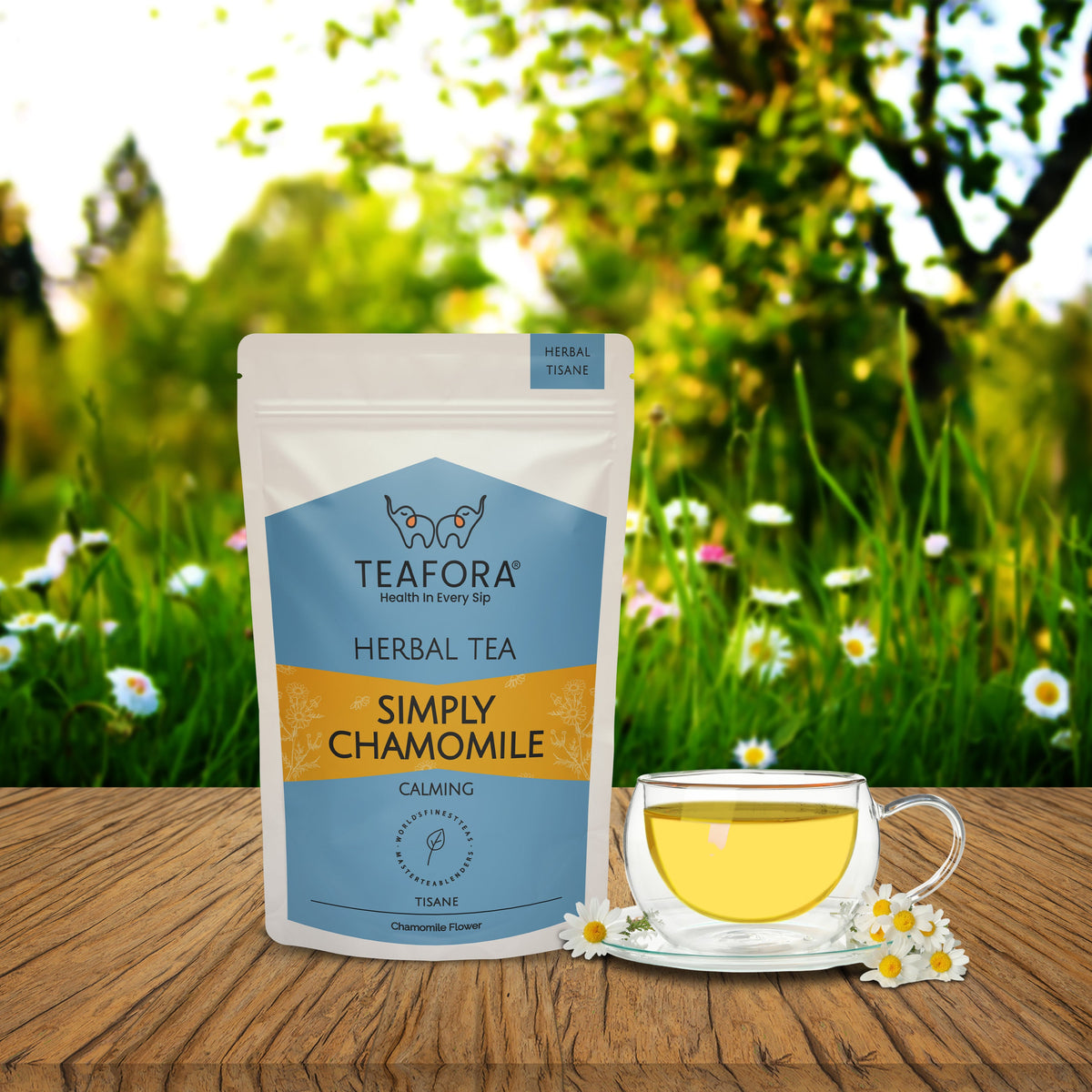 Image 2 of TEAFORA Simply Chamomile Herbal Tea | CAFFEINE-FREE | Calming & Relaxing Chamomile Sleep Tea | 100% NATURAL | Brew Hot or Iced Tea
