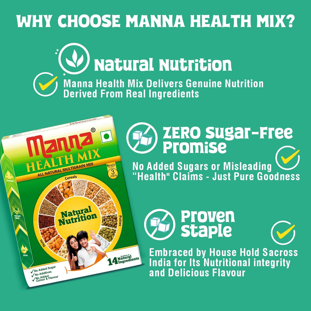 Image 4 of Manna Health Mix and Jaggery Powder Combo