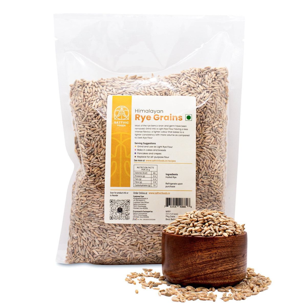 Image 9 of 4.5 kg for the product Sattvic Foods Himalayan Rye Grains | Rich in Dietary Fibre