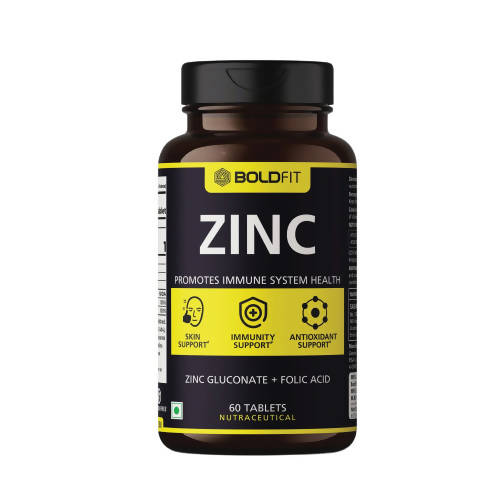 Image 1 of 60 tabs for the product Boldfit Zinc Supplement Tablets