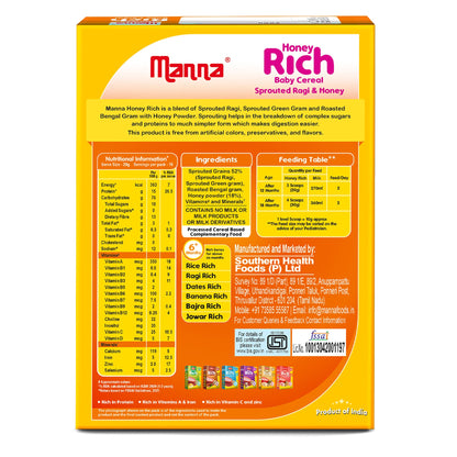 Image 7 of Manna Baby Cereal Sprouted Ragi and Honey powder 12 months