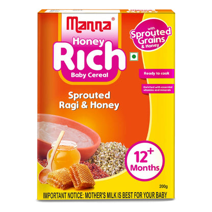 Image 1 of Manna Baby Cereal Sprouted Ragi and Honey powder 12 months