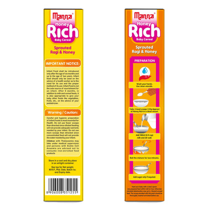Image 8 of Manna Baby Cereal Sprouted Ragi and Honey powder 12 months