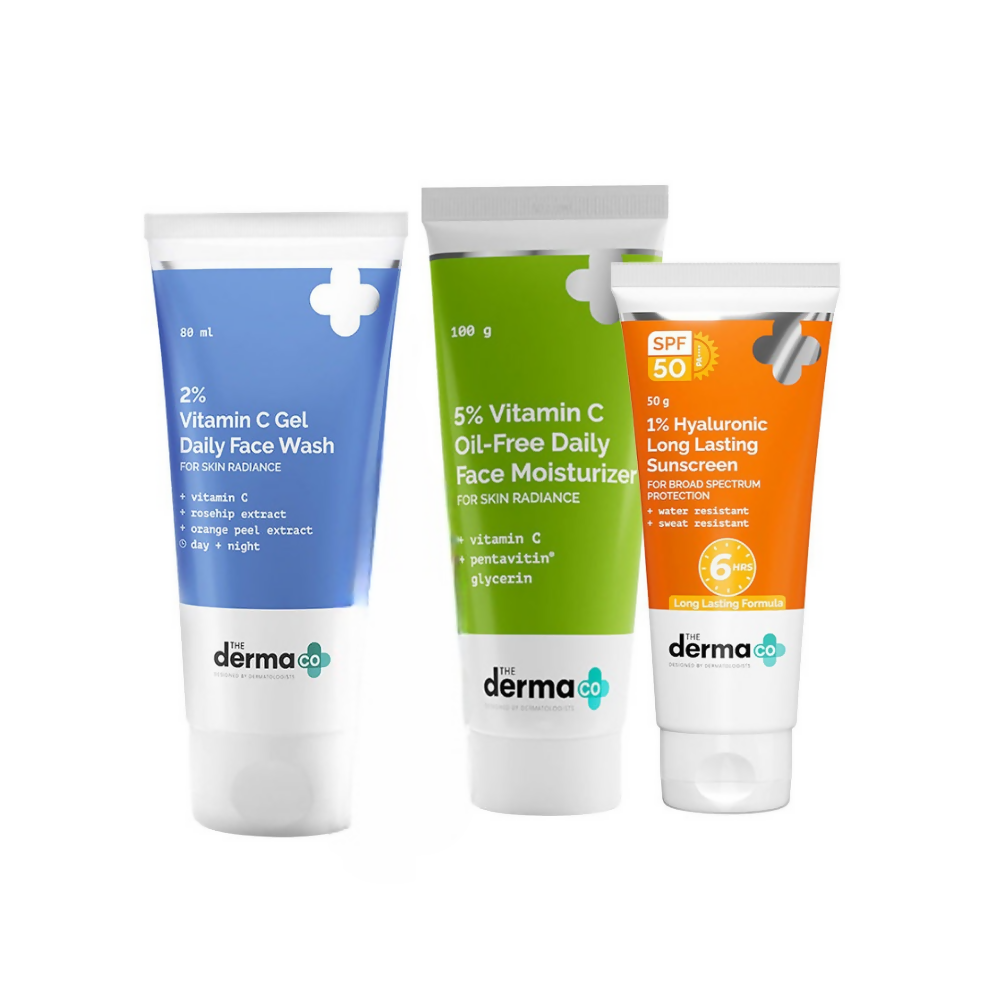 Image 1 of combo for the product The Derma Co I-Beauty Glow CMS (Cleanser, Moisturizer, Sunscreen) Combo