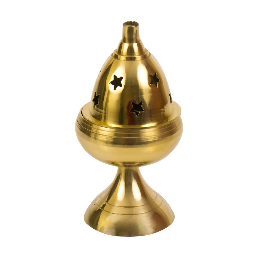 Image 1 of Spillbox Gold-Toned Brass Akhand Diya With Stand Pooja Essential