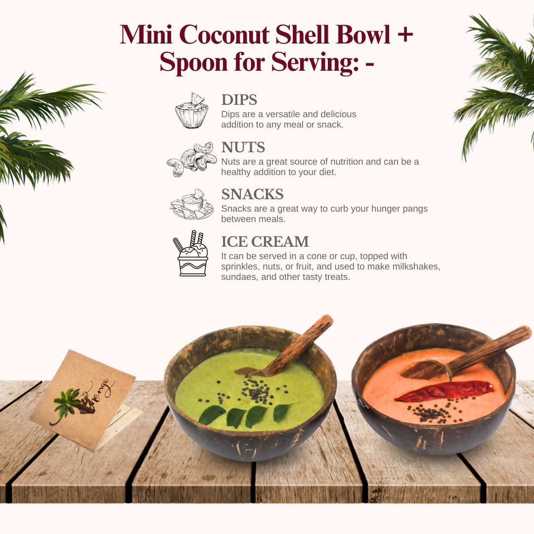 Image 3 of Thenga Artisan Mini Coconut Shell Bowl with Spoon