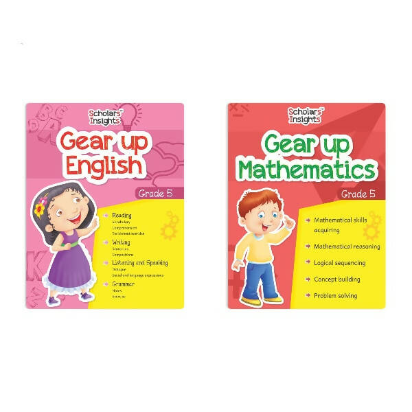 Image 1 of Default Title for the product Scholars Insights Gear Up English & Maths Grade 5 Books Set Of 2| Grammar Skills, Maths Logical Reasoning, Problem Solving Book| Ages 10-11 Years