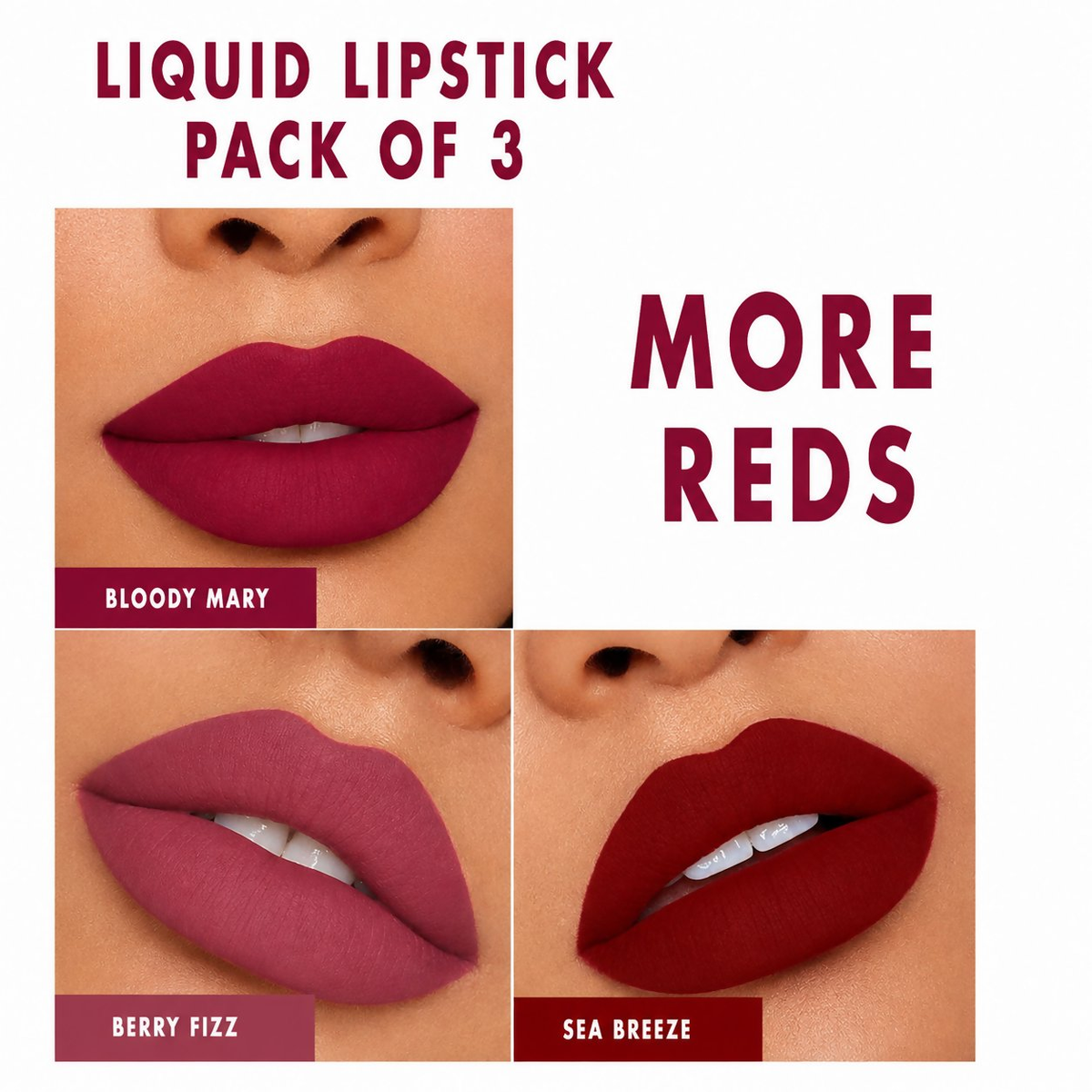 Image 2 of Love Earth Liquid Mousse Matte Lipstick More Reds