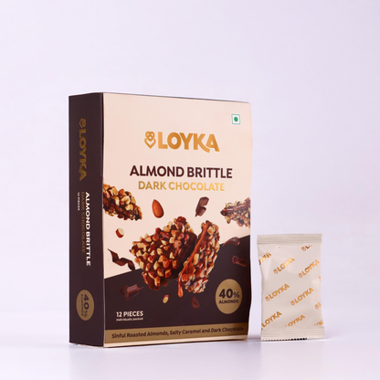 Image 2 of Loyka Almond Brittle Dark Chocolate 12 pcs Box With 46% Ghana Dark Chocolate