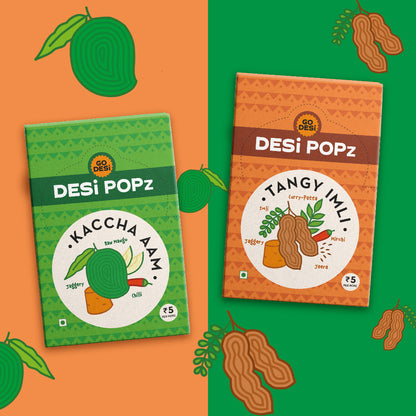 Image 2 of Go desi Popz Combo | Tangy Imli & Kaccha Aam | Pack of 50