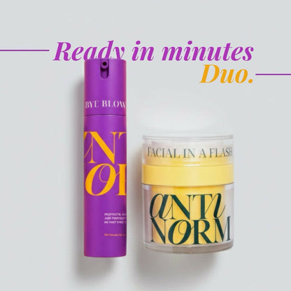 Image 6 of Antinorm Bye Bye Blow Dry Hair Serum and Facial In A Flash Enzyme Scrub Combo