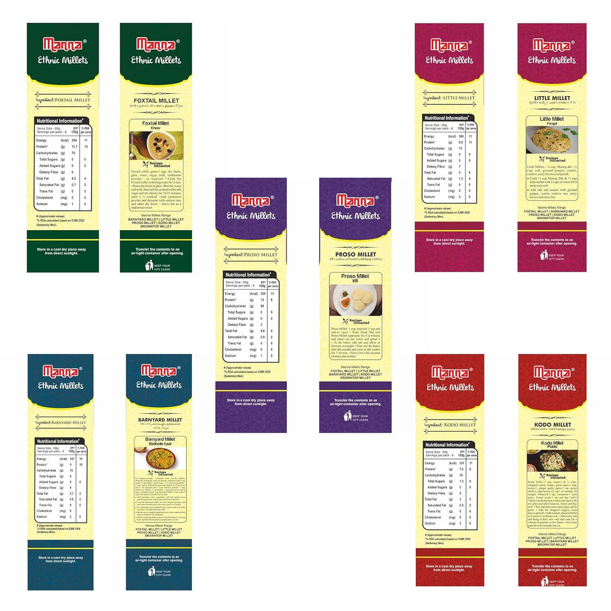 Image 7 of Manna Kodo, Little, Foxtail, Barnyard, Proso Millets Combo