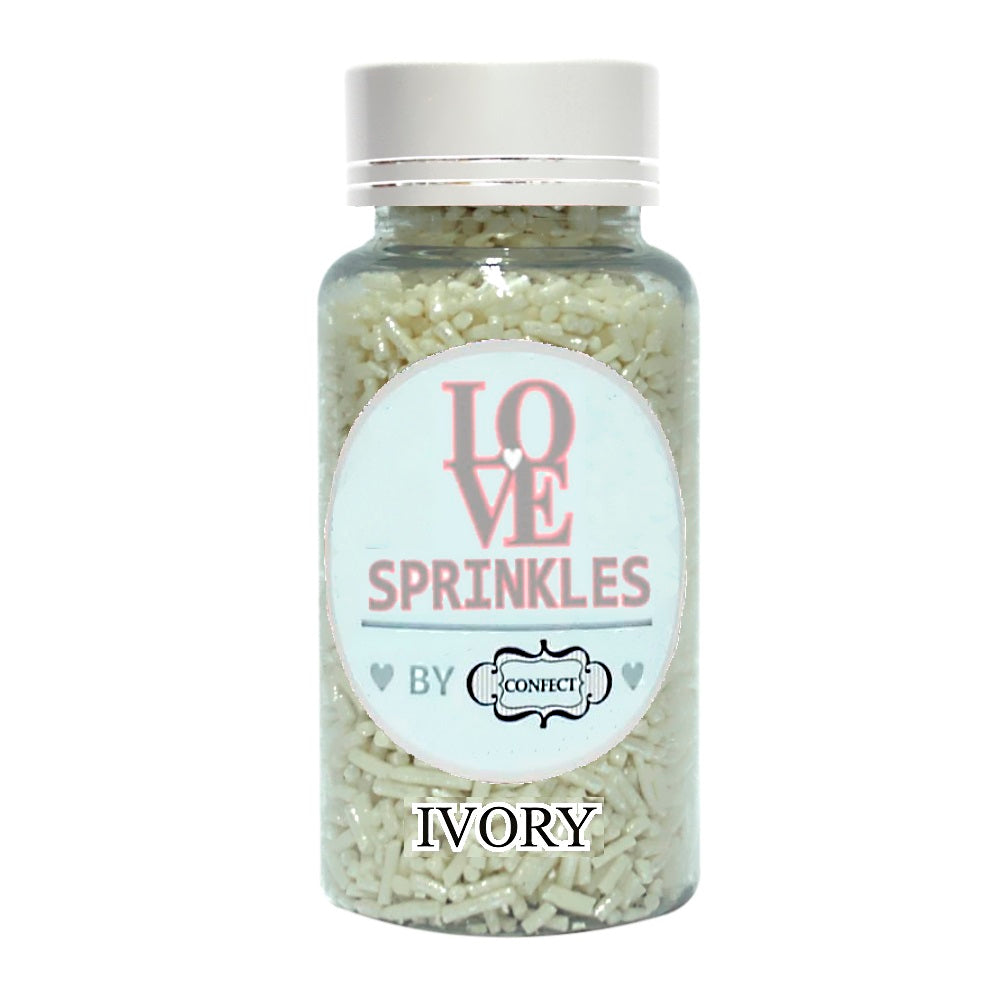 Image 1 of 90 gm for the product Confect Ivory Vermicelli Sprinkles