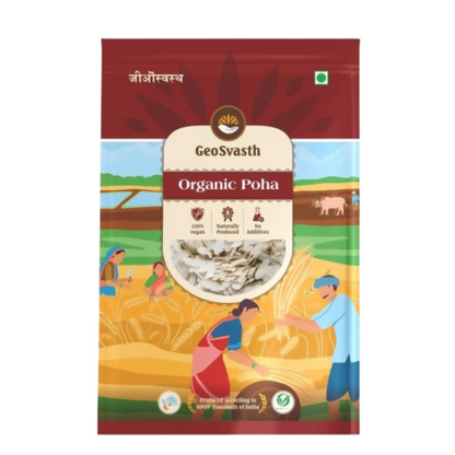 Image 1 of 500 gm for the product GeoSvasth Organic White Thick Poha