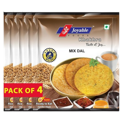 Image 1 of 200 gm / Pack of 4 for the product Joyable Khakhra - Mix Dal