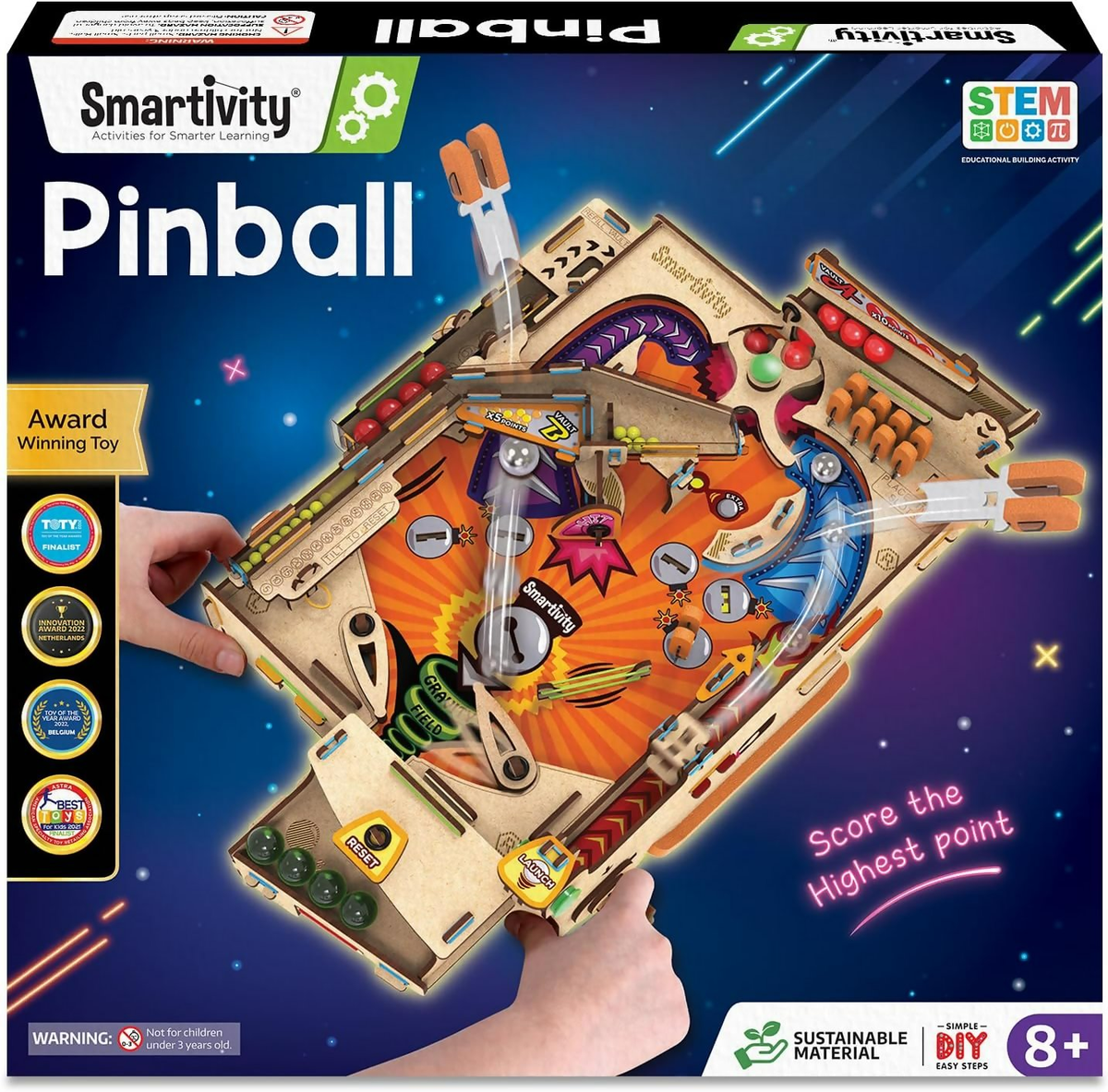 Image 1 of Smartivity DIY Pinball Machine Toy For Ages 8-99 Year Old Award Winning Arcade Game For Boys & Girls