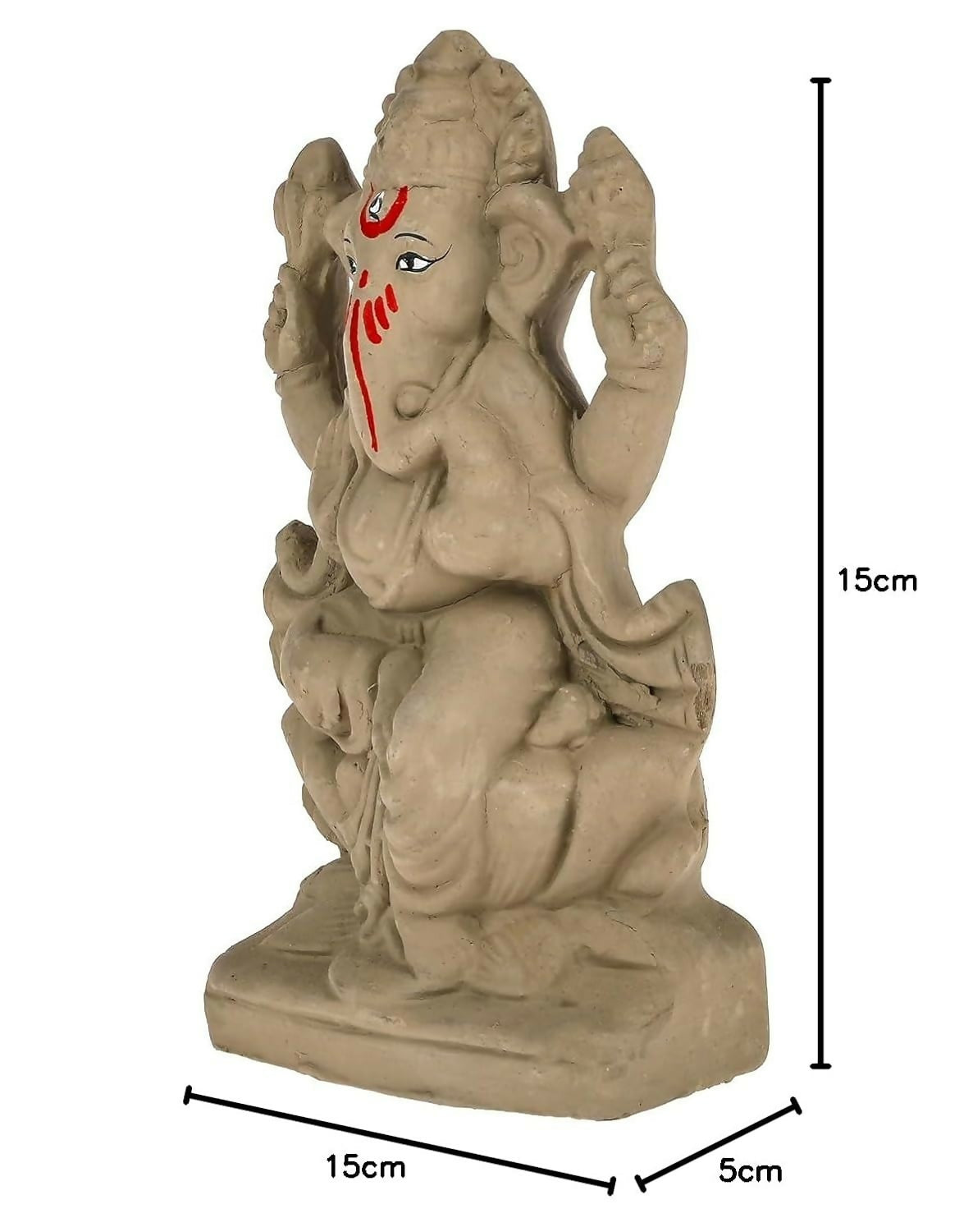 Image 4 of Saudeep India 6 Inch Mitti Ganesh Idol
