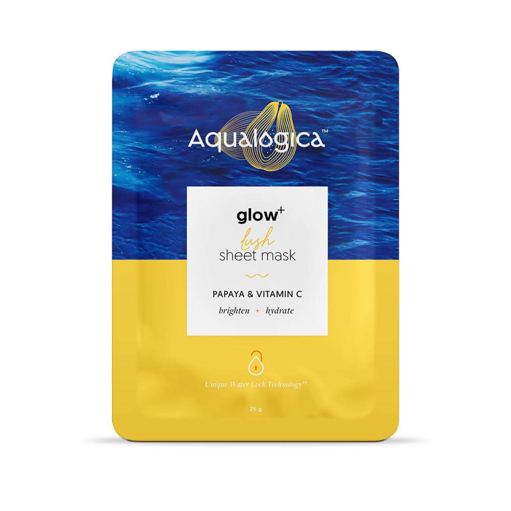 Image 1 of 25 gm / Pack of 1 for the product Aqualogica Glow+ Lush Sheet Mask, Instant Hydration & Glowing Skin