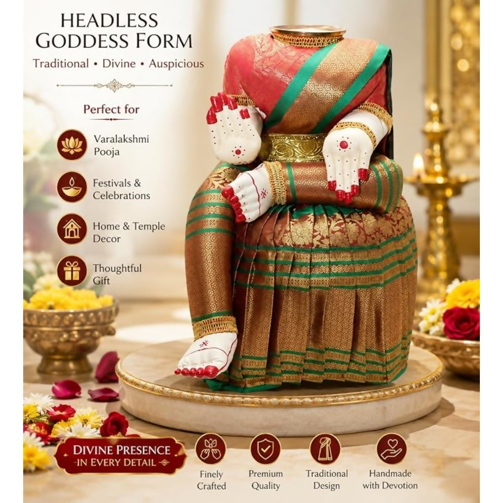 Image 2 of pmw - Fabric Saree Varalakshmi Idol for Pooja - Random Colour