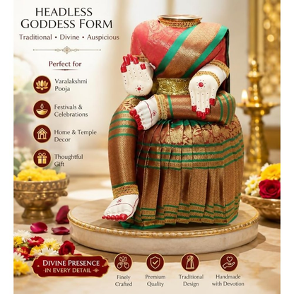 Image 2 of pmw - Fabric Saree Varalakshmi Idol for Pooja - Random Colour