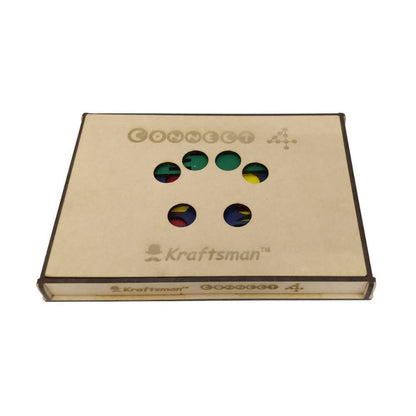 Image 4 of Kraftsman Get-4 In A Row Or Get-In-Line Wooden Game Of Strategy Game