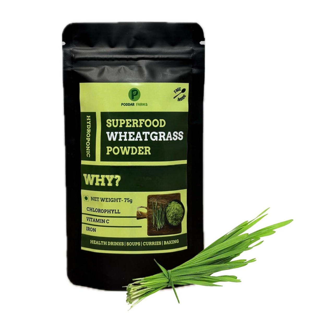Image 1 of 75 gm for the product Poddar Farms Premium Wheatgrass Powder
