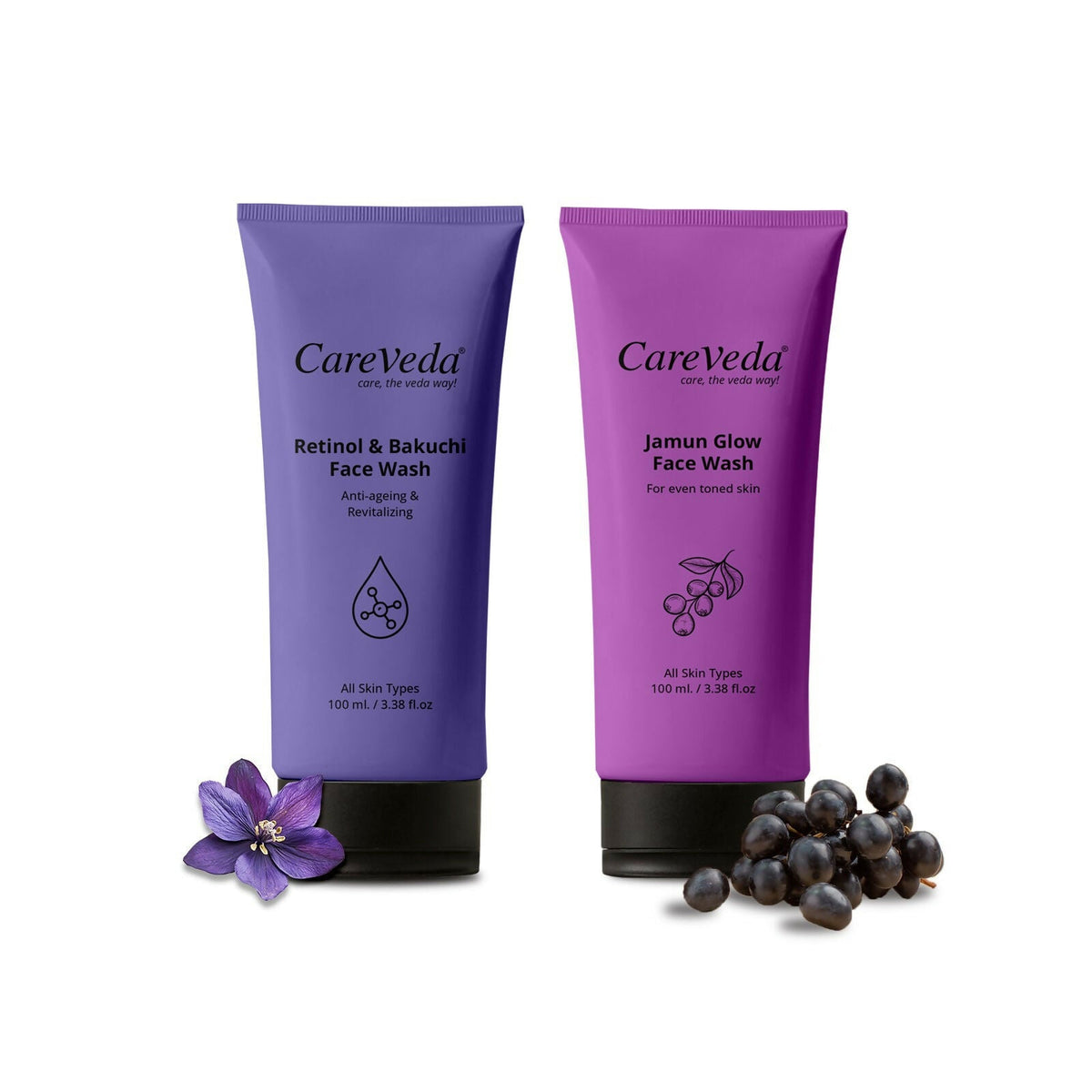 Image 2 of CareVeda Radiance Duo – Jamun Glow, Retinol & Bakuchi Face Wash (Set of 2)