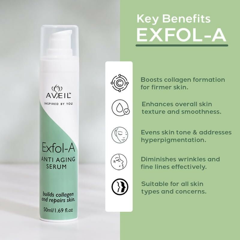 Image 3 of Aveil Exfol-A Anti Aging Face Serum - Renews & Repairs Skin Overnight