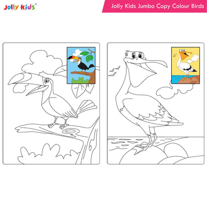 Image 4 of Jolly Kids Jumbo Copy Colouring Books for Kids| Fun Colouring Activity Books: Birds, Dinosaurs, Animals & Ocean| Ages 3-10 Years
