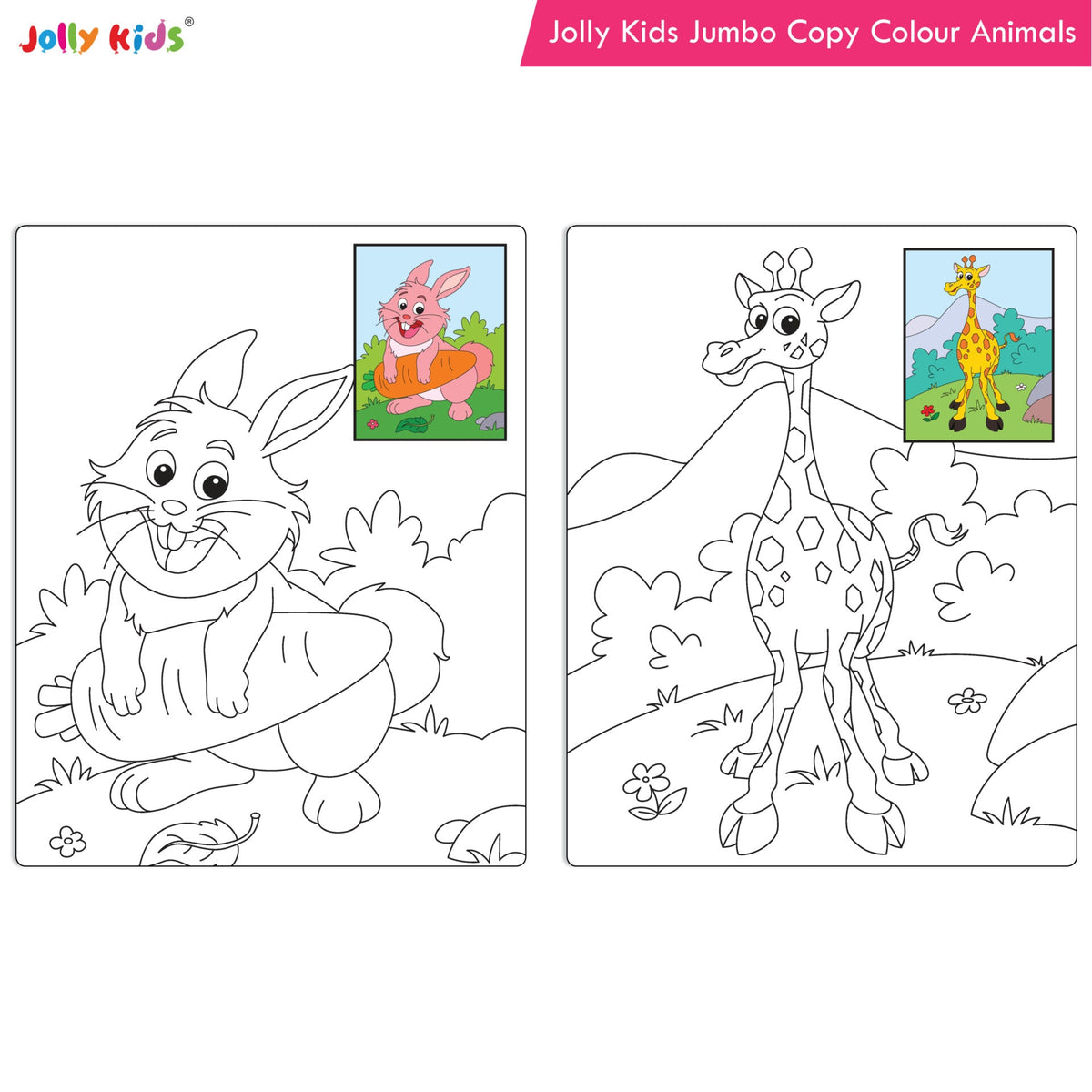 Image 5 of Jolly Kids Jumbo Copy Colouring Books for Kids| Fun Colouring Activity Books: Birds, Dinosaurs, Animals & Ocean| Ages 3-10 Years