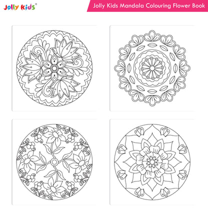 Image 4 of Jolly Kids Mandala Colouring Books Set| Set of 4| Colouring Book: Stress Relieving Designs Flower, Jungle, Princess & Unicorn Colouring Books