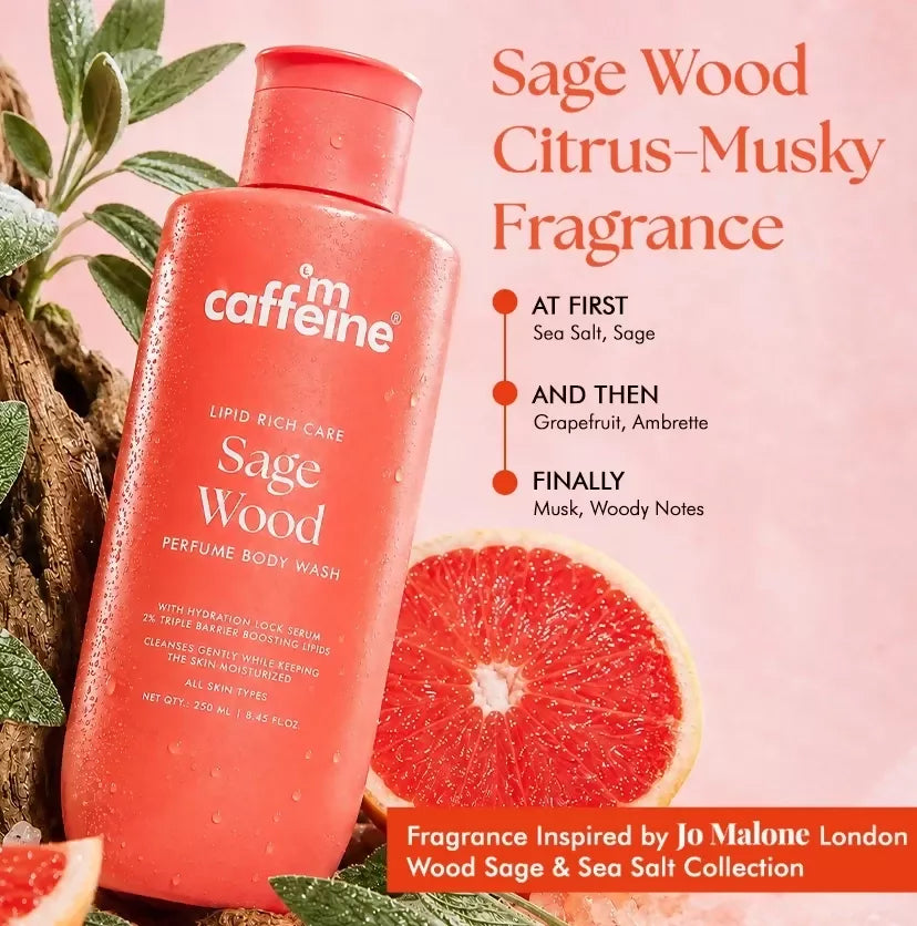 Image 7 of mCaffeine Lipid Rich Care Sage Wood Perfume Body Wash